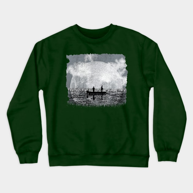 Night Fishing - Grey Night Crewneck Sweatshirt by MerlinArt